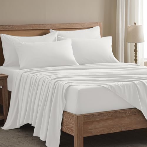 USXIBEI Queen Sheet Set - 6 Piece Sheets Queen Size Bed Set - Breathable & Cooling Hotel Luxury...