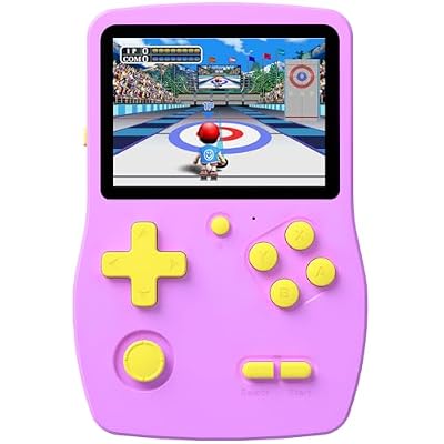 32 Bit Handheld Games for Kids Preloaded 139 Video Games, Portable Video Gaming Player with 3.0" IPS Screen and Rechargeable Battery, Mini Travel Games Electronic Gifts Toys for Boys Girls, Purple
