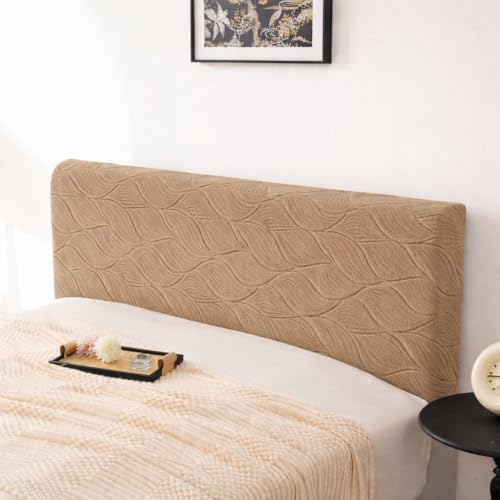 Image of HOMETHREADS Stretchable Velvet Headboard Cover | Soft, Dust-Proof & Wrinkle-Resistant Bed Back Protector | Fits Leather, Wooden & Fabric Bedsides | for 5ft to 5.5ft Beds (Brown, 150x65Cm)
