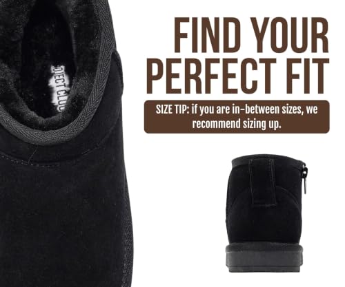 Image of Project Cloud Girls 100% Genuine Leather Non Slip Fur Lined Ankle Boots | Water Resistant Lightweight Memory Foam Insole Cozy Fall Shoes for Boys & Girls Kids Footwear Outdoor Everyday Kids Boots