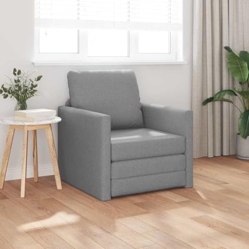 Mimdixy Sofá Cama, sofá cama de suelo con cojín, gris claro, 74 x 77 x 81 cm, tela pequeña, para salón, dormitorio, apartamento