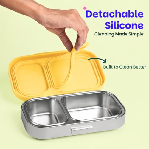 Image of Basil Bento Ace 2C Steel Lunch Box - Kitty Party