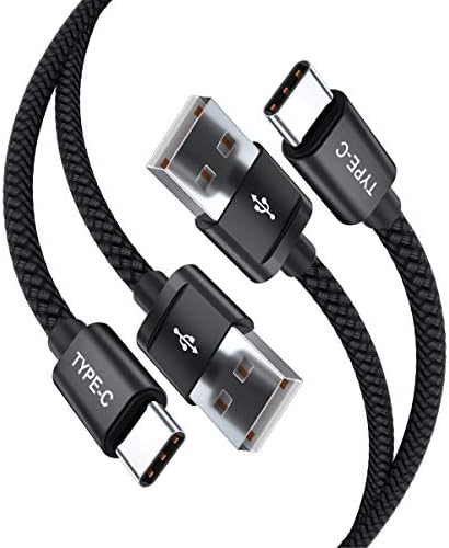 Basesailor USB Type C Charger Cable 3.3FT 2 Pack,Nylon Charging Cord for Samsung Galaxy Z Flip Fold,Note 20,S8 S9 S10 S10E 10E S20 FE 21 S23 S21 S22 22 Plus Ultra,A51 A52 A53,Google Pixel 6 5 4 XL