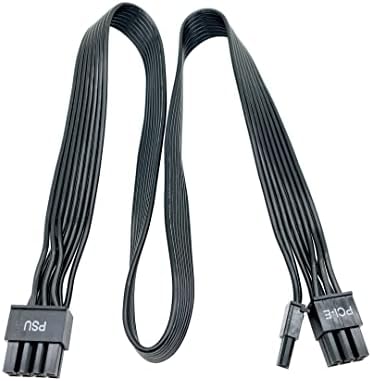 Certusfun PCIE Cable for Corsair, 65CM Male to Male 8 Pin to 6+2 Pin GPU Power Cable for Thermaltake, ARESGAME Modular Power Supply (25'') (Black 18AWG)