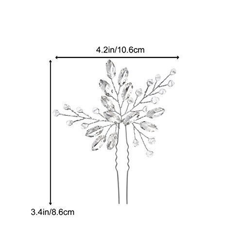 Unicra Wedding Hair Pins Hair Set Jewelry Decorative Wedding Hair Accessories For Brides And Bridesmaids Pack Of 2 (Silver) #TOP7