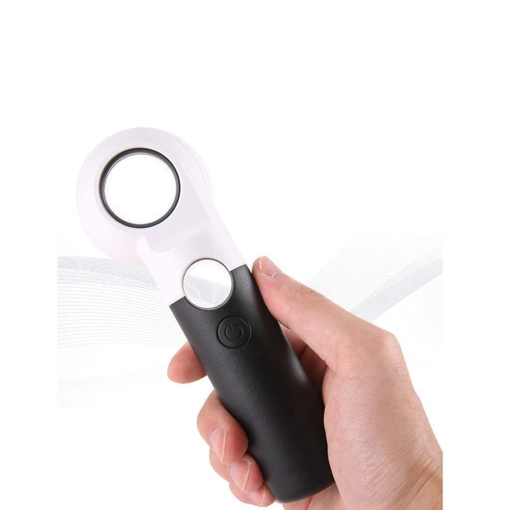 Lupa de Mano, Lupa de identificación para reparación de Joyas, Sellos, Piel y Textura de Porcelana con LED, Lupa de Bolsillo de Mano para detección de decoración.
