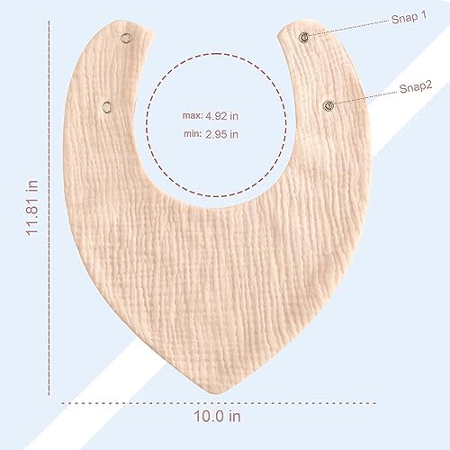 Miniatura 5 de Baberos de muselina para bebé, bandana, 100% algodón, absorbentes, suaves, reversibles, juego de 6 unidades para alimentación, dentición