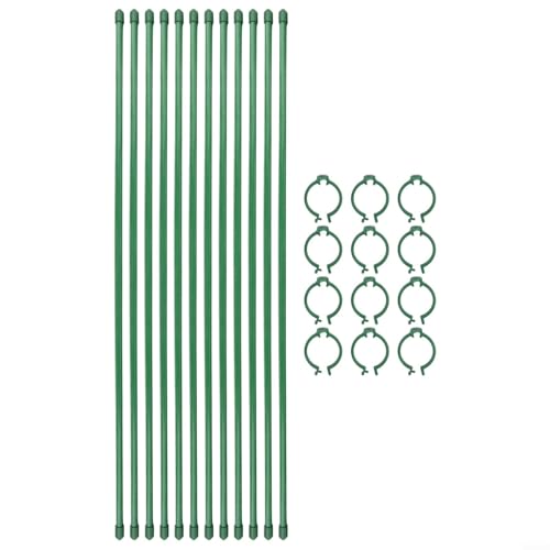Lot de 12 piquets en fibre de verre pour soutenir la croissance de plantes à petites tiges dans diverses conditions (45 cm)