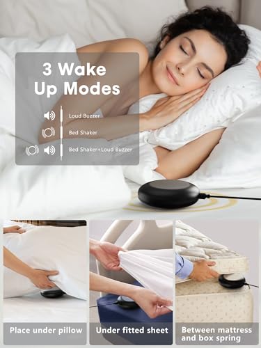 Pplee P-1018I-B-BLUE Super Loud Alarm Clock For Really Heavy Sleeper Adults With Bed Shaker,Plug In Digital Dual Alarm Clock For Deep Sleeper,2Usb Charger Ports,Dimmer,12/24H,Dst,Loudest Simple Clock thumb #2