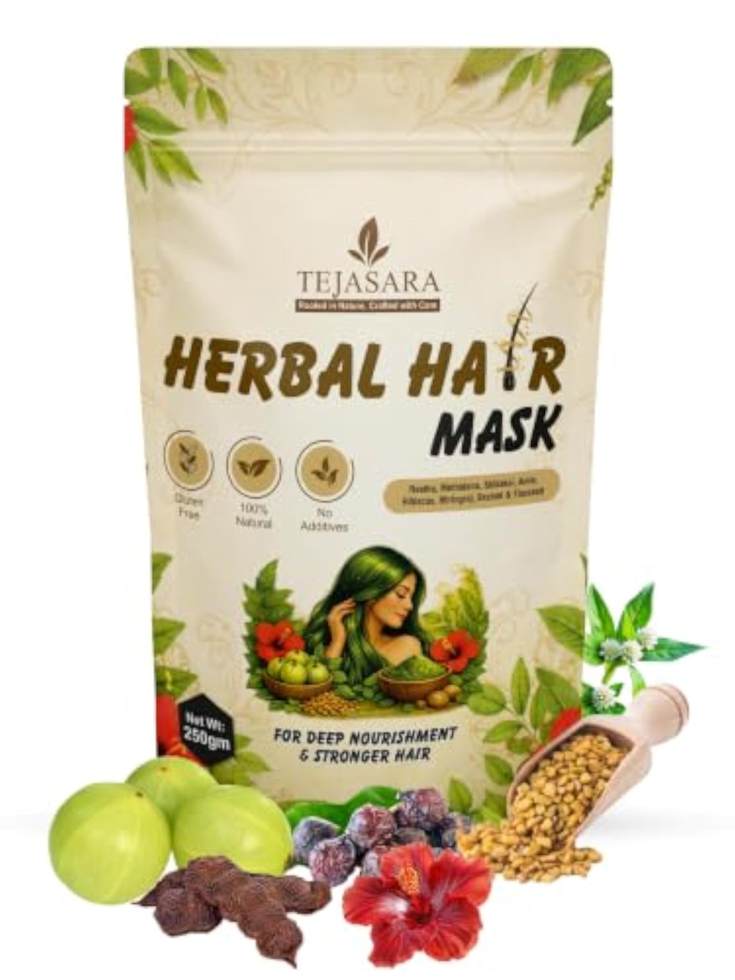 Herbal Hair Mask Powder for Dandruff & Hair Fall, Ayurvedic
