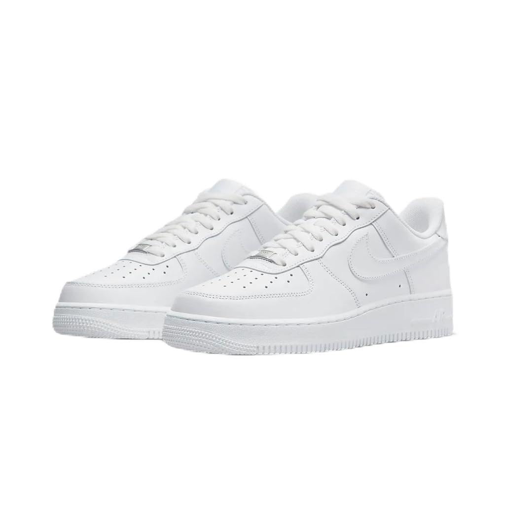 BADLAVClassic Low-Top White Leather Sneakers, Perforated Design, Lace-up Athletic Shoes (B-5101)