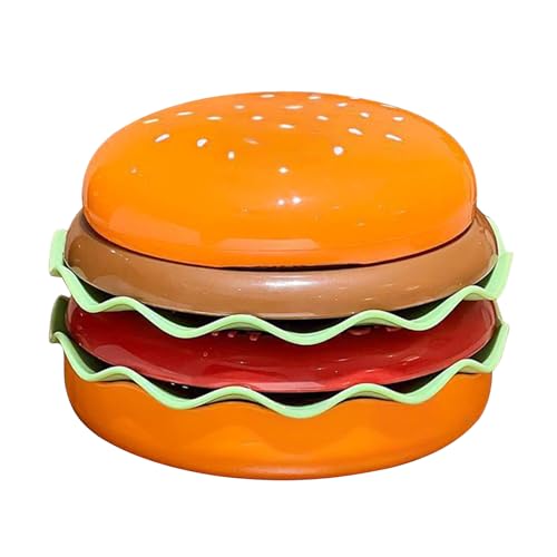 Fyrdyn Juego de Platos y Cuencos de Cocina - Plato y Cuenco con Forma de Hamburguesa - Plato de Servir y Salsas para Fiesta Hogar Cocina Niños Condimentos Aperitivos Vajilla
