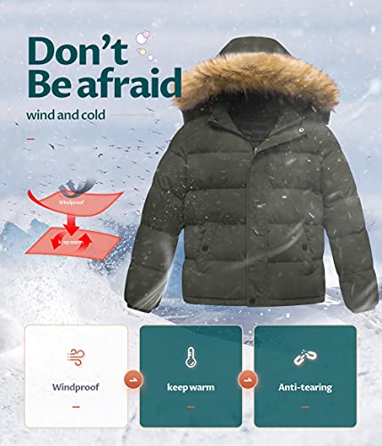 Image of CREATMO US Boy's Water Resistant Winter Coats Warm Fleece Lined Outwear Windbreaker Ski Jacket