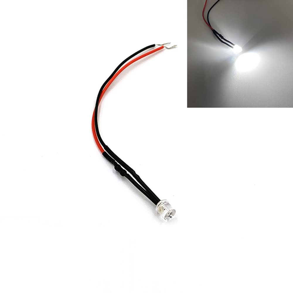 10 pezzi 5mm Lampadine a Diodi LED Pre-Cablati Piatti a Angolo Largo Ultra Luminosi 3V 5V6V 9V 12V 24V 36V 48V 110V 220V (Colore: Bianco, Dimensione: 5V6V)