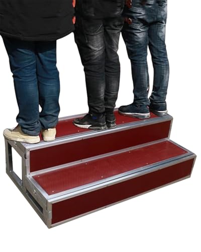 Elevadores antideslizantes para escenario de coro, 2 niveles de metal y madera contrachapada de 50 pulgadas de largo, para atriles, conciertos, bodas, conferencias