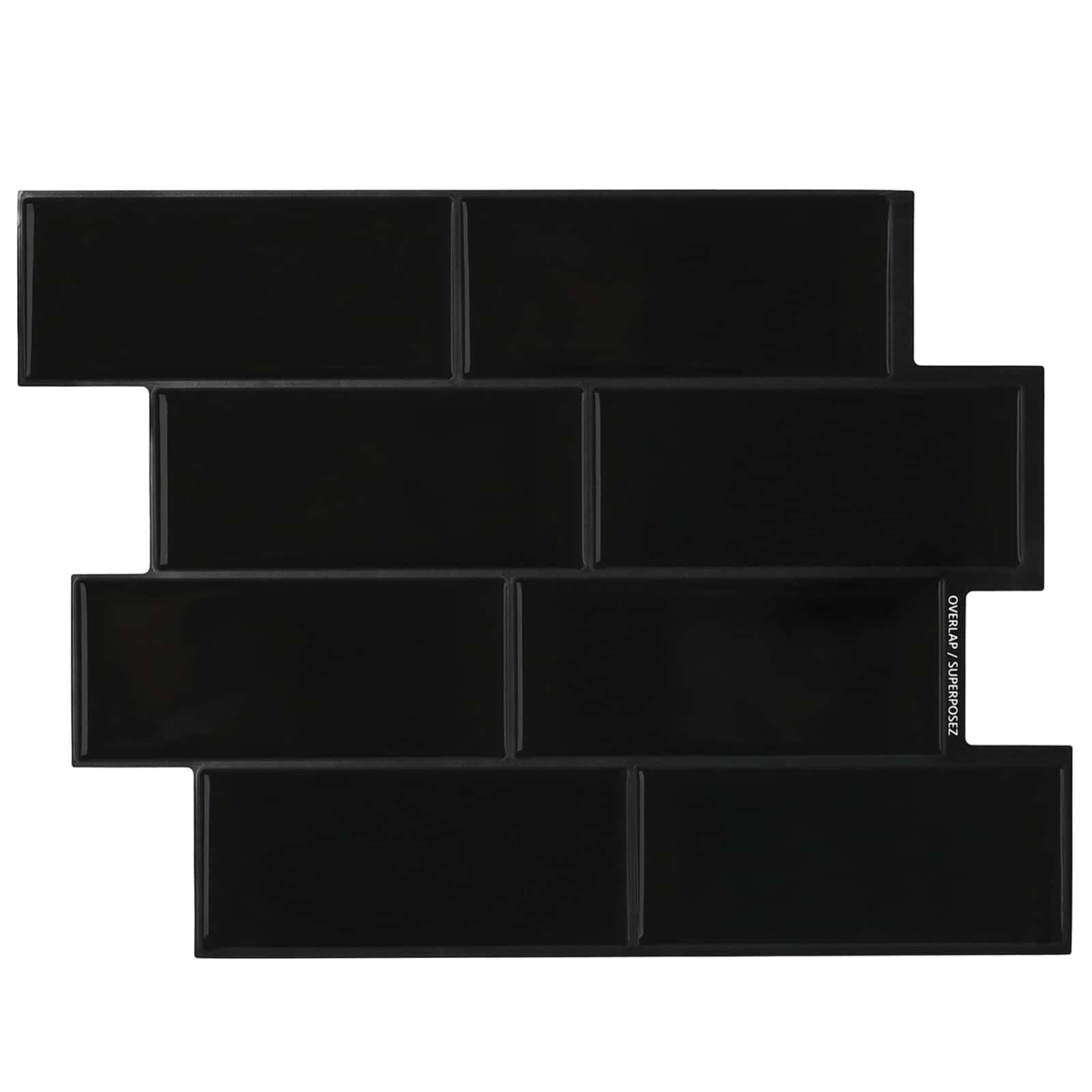 Vidaxl Black Subway Tiles, Pack Of 20, 29 X 21 Cm, Polyurethane And Pet Stylish Wall Tiles, Heavy Duty Subway Tiles, Rectangular Decoration For Modern Bathrooms And Kitchens