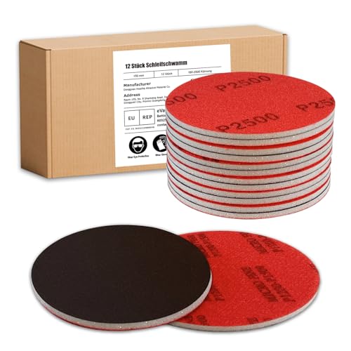 12 esponjas de lijado, grano 320, bloque de lija de 150 mm, bloque de arena de espuma suave, papel de lija húmedo y seco para modelos, paneles de yeso, metal, madera, muebles de pulido