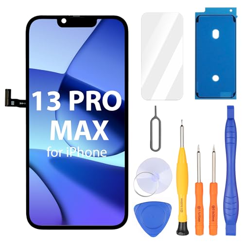 Ayake for iPhone 13 Pro Max Screen Replacement 6.7 inch FHD LCD Display and Touch Digitizer Screen True Tone Programmable Face ID Remains (for A2484 A2641 A2643 A2644 A2645)