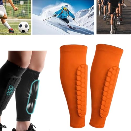 Protector Espinillas Esqui,Espinilleras a Prueba de Golpes con Almohadillas de Panal,Shin Defender Shin Guards,Anticolisión Elásticas Transpirables Ski Shin Protector