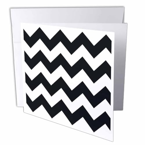 Carte de voeux chevron noir et blanc lot de 12 pour ne plus manquer de cartes