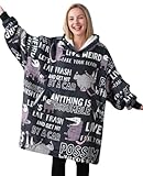Huglanket Possum Gifts for Women & Men, Unique Wearable Blanket Hoodie For Possum Lovers, One Size Flannel Hooded Blanket, Opossum Gifts