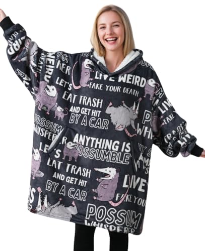Couverture à capuche opossum pour cocooning et soirées d'hiver au chaud