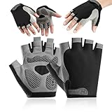 WEDAWIN Fitnesshandschuhe für Herren, fingerlose Handschuhe, rutschfeste Silikonhandschuhe, leicht und atmungsaktiv, geeignet für Fitness, Radfahren und Krafttraining