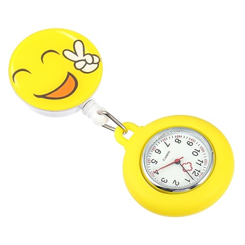 MOBUTOFU 1個 ナースウォッチ pocket watch 看護師向け 時計フォブ 懐中時計 、 用懐中時計 男 腕時計 看護懐中時計 電子懐中時計 亜鉛鉄合金 Yellow