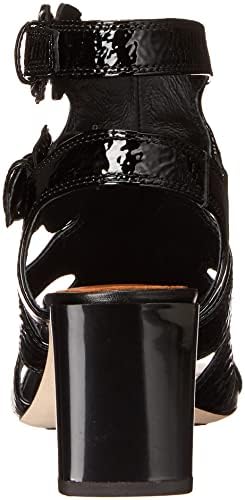 Donald Pliner Women's Heeled Sandal, Black Crinkle Patent Leather, 6.5 | Image 2