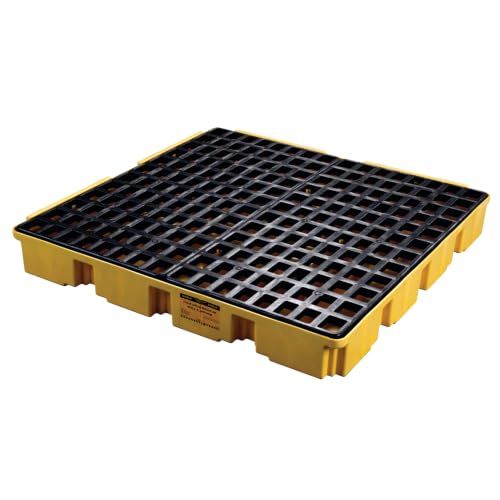 Eagle Square 4 Drum Spill Containment Pallet, Made in the USA, Yellow