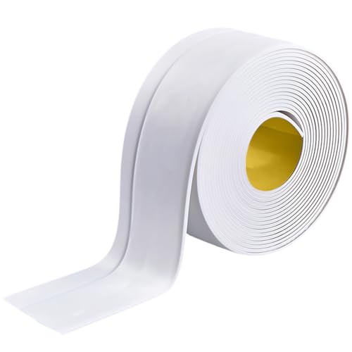 Weichsockelleiste Sockelleiste Selbstklebend Sockelleisten Weiß - 50 x 20mm 10m PVC Flexible Knickleiste, Küchenabschlussleiste, für Badewannen, Badezimmer, Küche