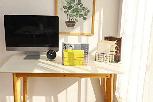 PENGKE Desktop Mail Organizer,3 Slot Rose Modern Magazine Rack Book Record Holder,Metal Storage Multifunction Organizer Sorter,Gold - Thumbnail 3