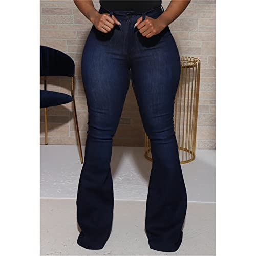 Flare Bell Bottom Jeans for Women High Waisted Stretch Wide Leg Denim Pants Classic Slimming Retro Comfy Jean4