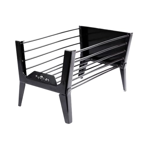Fogonero FP Grande | Fogonero enlozado con chapa y varillas | Resistente y funcional | Ideal para asados y barbacoas | 40x26,3x25,3 cm