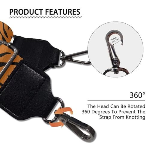 Talayituse Tiger Skin Print Shoulder Strap Wide Purse Bag Strap Adjustable Replacement Belt Luggage Crossbody Shoulder Bag Strap for Women Girls, 1 Pack 7