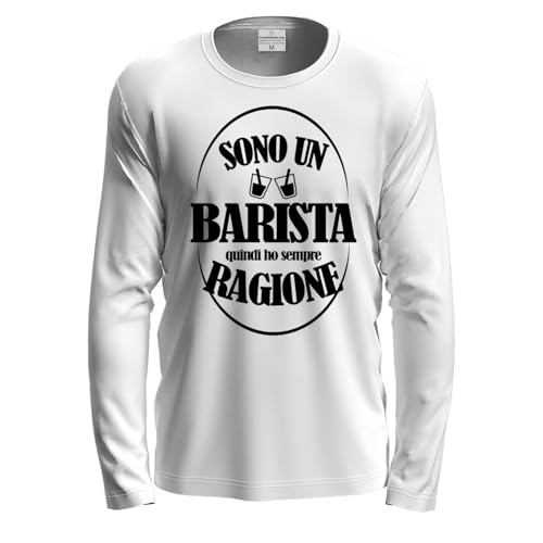 fratelliditalia.org Langarm-T-Shirt Der Barista hat immer Grund, Bar Cafe Barman Herren Damen Arbeit – Bild 2
