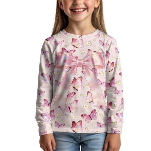 Image of WELLFLYHOM Long Sleeve T-Shirt for Boys Girls 3-16 Years Old Tee Tops Crewneck Pullover Shirts Fall Outfits