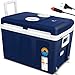 KESSER® 40L Kühlbox mit Rollen | zum Warmhalten und Kühlen | thermo-Elektrische Kühlbox | 12 Volt und 230 Volt| Mini-Kühlschrank | Thermobox für Auto| Boot und Camping | EEK A++ mit ECO Modus Navy