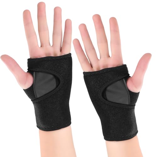 1 Par De Muñequeras Negras, Equipo De Protección Deportiva, Muñequeras Ajustables, Muñequeras Fijas, Equipo De Protección De Muñeca