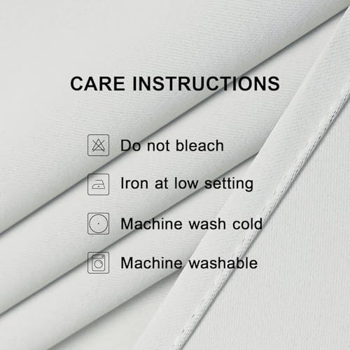 CUCRAF Grayish White Blackout Curtains 96 Inches Long, Thermal Insulated Noise Reducing Grommet Window Drapes for Bedroom & Living Room(52x96 Inch, 2 Panels) - Image 7