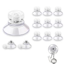 12 Pack Small Suction Cups 1 Inch Mini Suction Cup with M5 Screw Clear PVC Sucker Pads Extra Strong Suction Cup Glass Holder with Screw Nut for Bathroom Window Car Shade Rubber Included