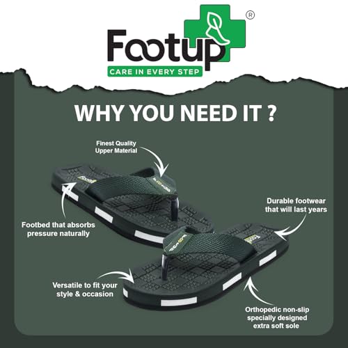 Image of Men's Orthopedic Comfort Flip Flops with Soft Fabric Straps | Cushioned Anti-Skid Footbed Slippers for Men | Lightweight Walking Flip Flops for Home, Outdoor, Indoor Use