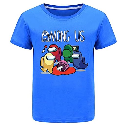 Among Us T-shirt barn kläder flickor vanlig bomull Blank Basic kortärmad T-shirt ledig slim fit T-shirt 4–16T Among Us1 160
