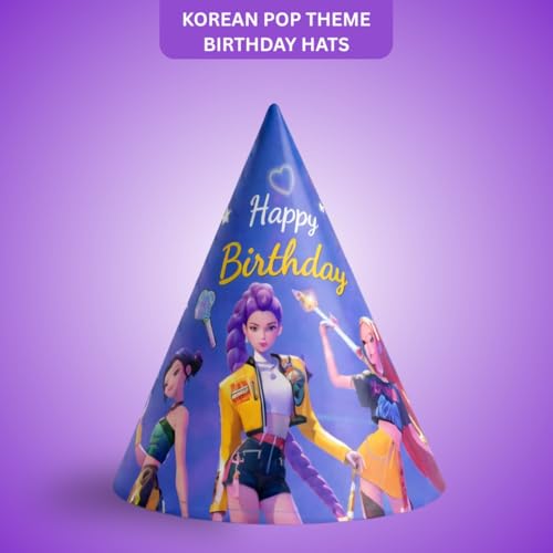 Image of Wanna Party Korean Pop Band Theme Birthday Hats - Stylish Party Caps for Kids, Teens & Fans | Korean Pop Theme Celebration Accessories for Birthday Decorations