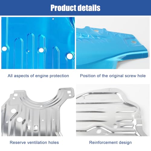 Image of Engine Splash Guard Shield Under Car Shield Cover Compatible with Honda Accord 2018 2019 2020 2021 2022,74116-TVA-A00 74116TVAA00 Engine Splash Guard,Aluminum Engine Case Guard