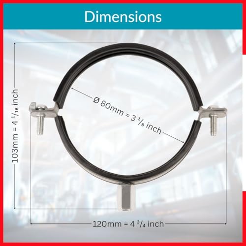 Collier de serrage 80 mm collier fixation conduit ventilation HVAC - 7