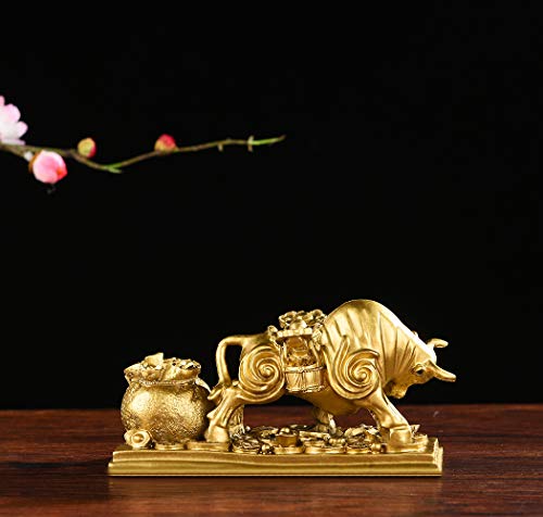 Estatua de Resina Fengshui Toro Decorativo para Hogar y Oficina miniatura 4