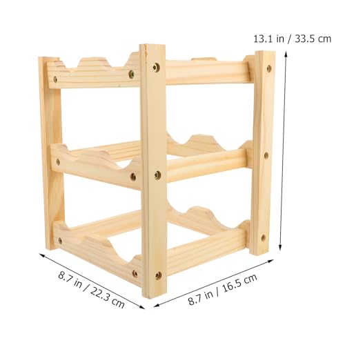 Soporte para botellas de vino de madera 3 niveles miniatura 3