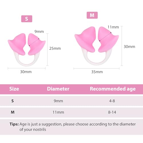 Baypify Nose plugs for swimming for kids(Age 4-8),Painless nose clip for swimming, Ensure Comfort and Safety in The Water (S) pink