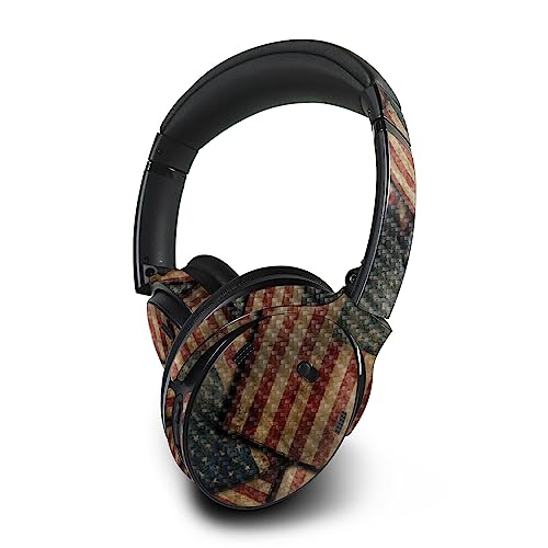 Image of MightySkins Carbon Fiber Skin Compatible with Bose QuietComfort 45 Headphones Vintage American | Protective, Durable Textured Carbon Fiber Finish | Easy to Apply